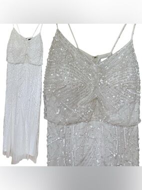 Adrianna Papell Sequin Beaded Evening Blouson Gown Sz 14 NWOT 🤍